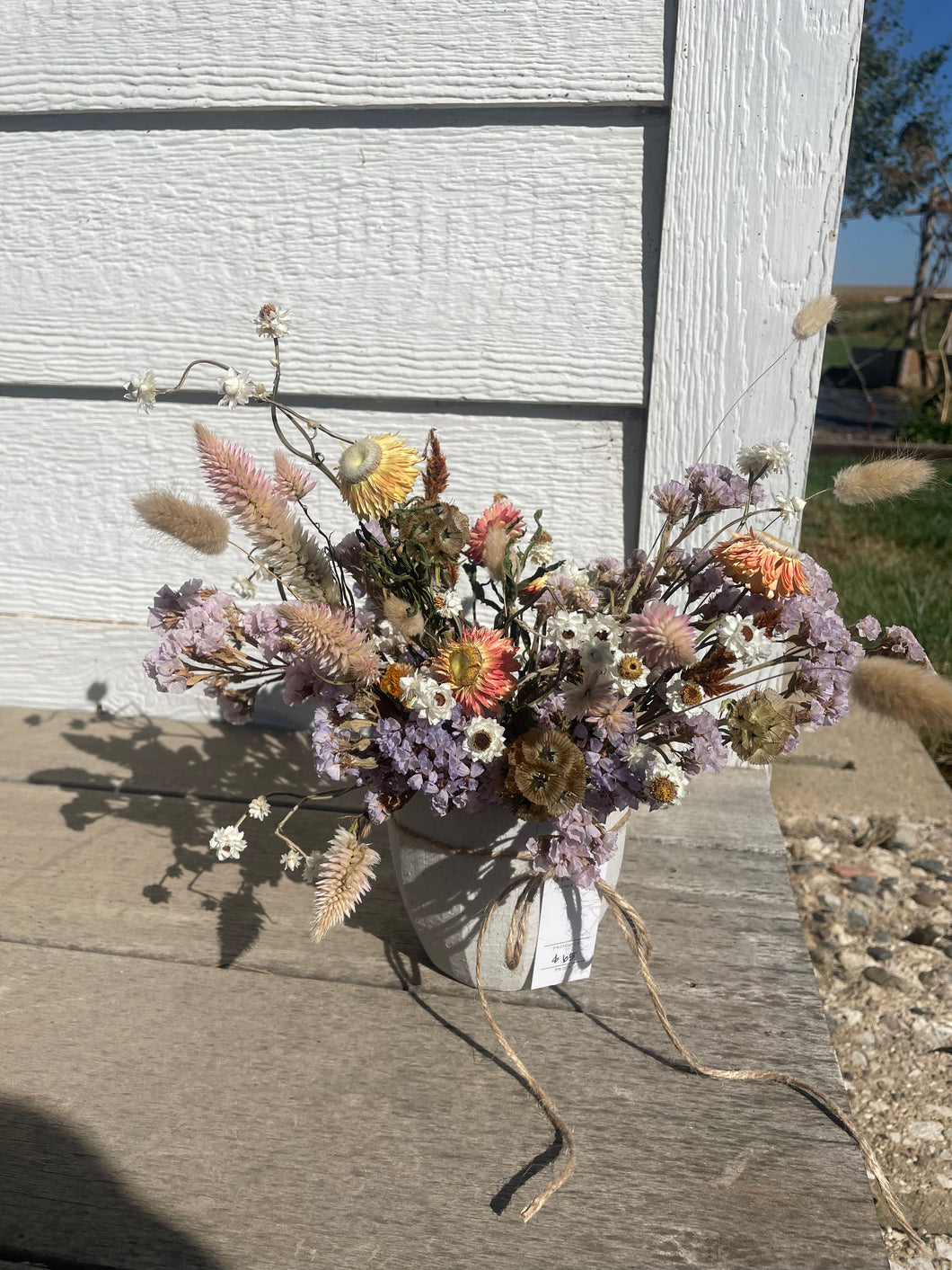 Ceramic White Dried Floral Vase